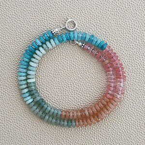 MINI SUNRISE MULTI-COLORED GEMSTONE NECKLACE--16"